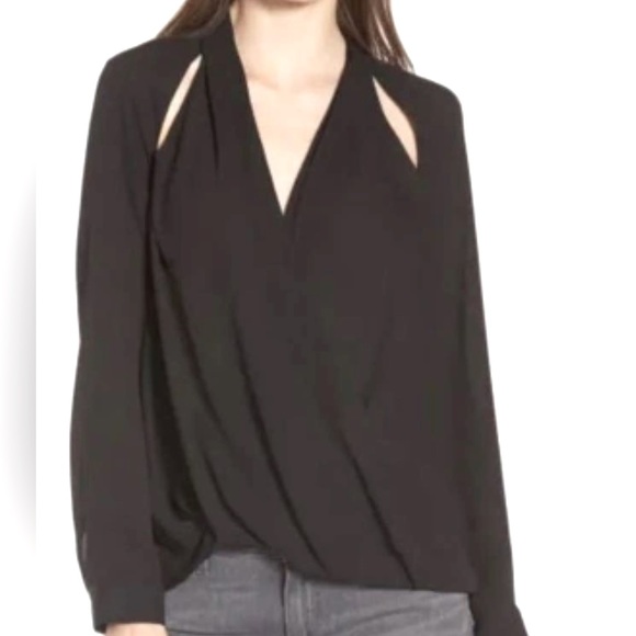 Nordstrom Trouvé cutout surplice top black small 🖤 - Picture 1 of 7